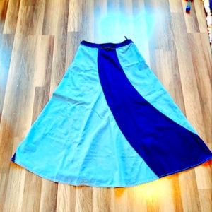 Two Tone Designer Denim Skirt